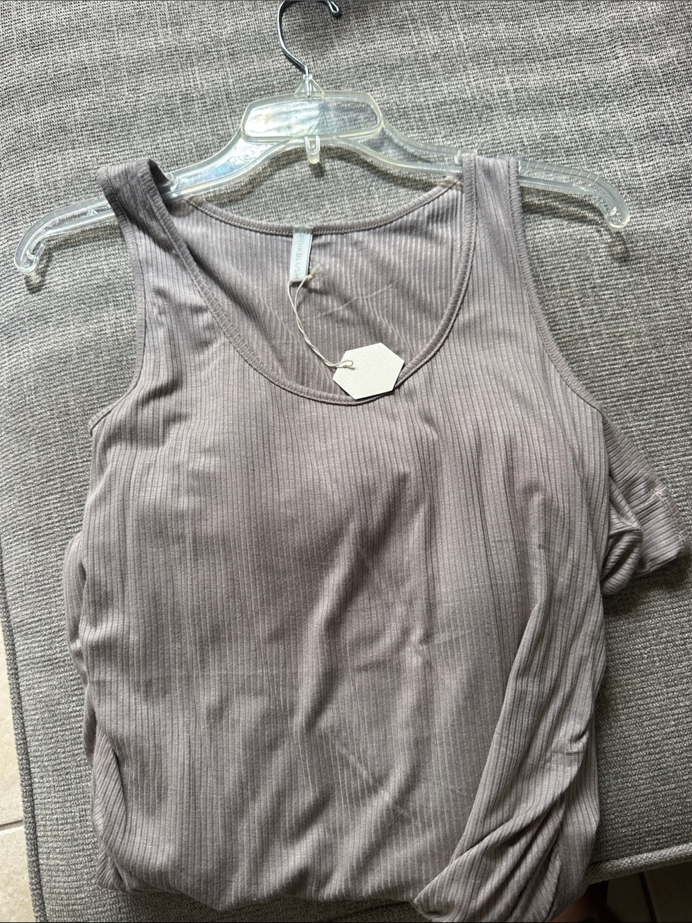 Ribbed Sleeveless maternity dress- Taupe